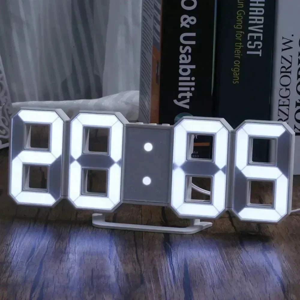 Modern LED Digital Wall Clock and Desk Alarm for Home and Bedroom Decor