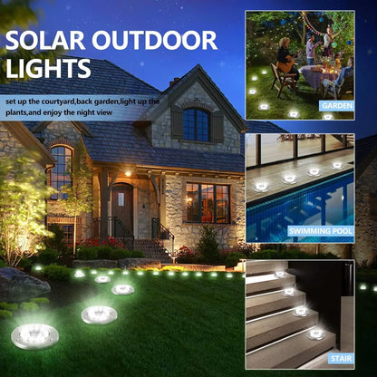 Professional Solar Ground Lights for Outdoor Decoration, 12 LED Waterproof Solar Garden Lights for Pathways, Yards, Lawns, and Patios