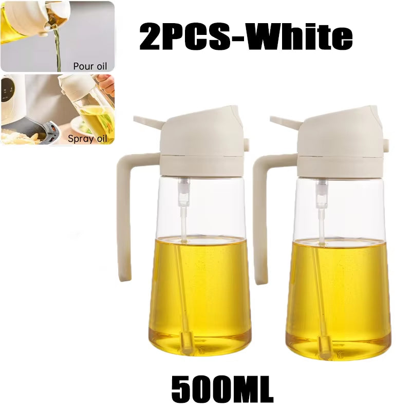 Oil Spray Bottle for BBQ and Cooking - Available in 200ml, 300ml, and 500ml - Versatile Olive Oil, Vinegar, and Baking Oil Sprayer with Brush Attachment