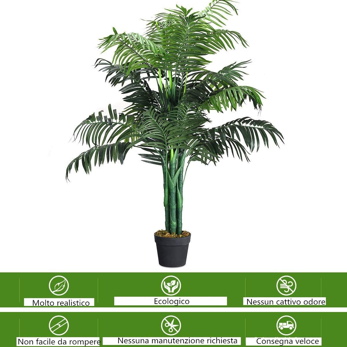 Palma Artificiale in Vaso - Albero Decorativo Interno di Altezza Circa 110 cm