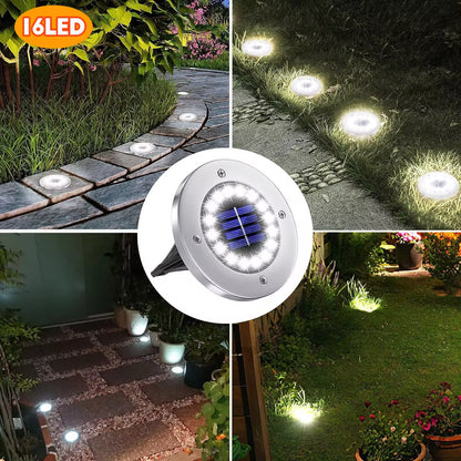 Professional Solar Ground Lights for Outdoor Decoration, 12 LED Waterproof Solar Garden Lights for Pathways, Yards, Lawns, and Patios