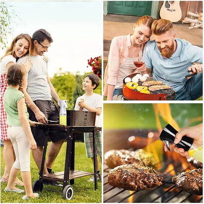 Oil Spray Bottle for BBQ and Cooking - Available in 200ml, 300ml, and 500ml - Versatile Olive Oil, Vinegar, and Baking Oil Sprayer with Brush Attachment