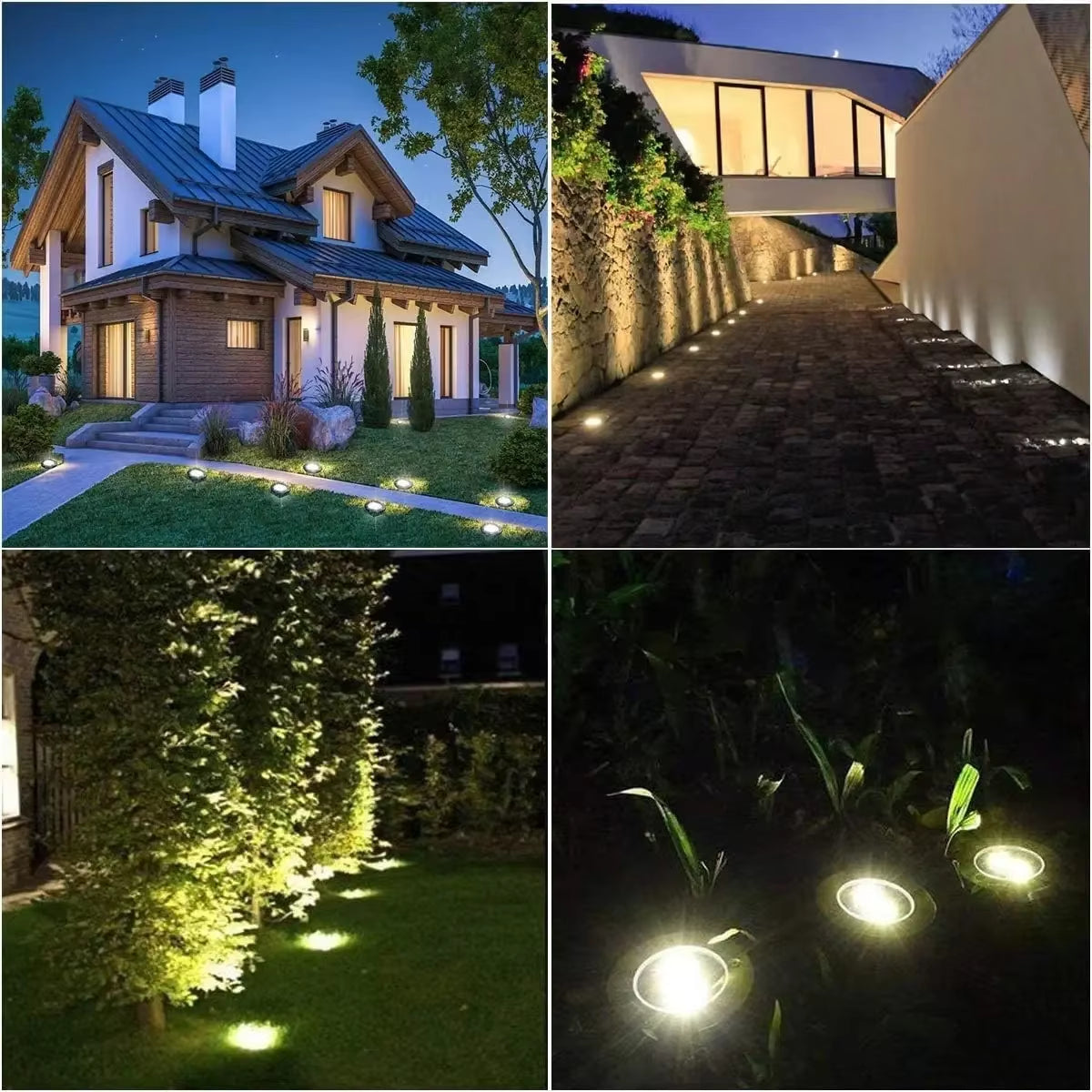 Professional Solar Ground Lights for Outdoor Decoration, 12 LED Waterproof Solar Garden Lights for Pathways, Yards, Lawns, and Patios