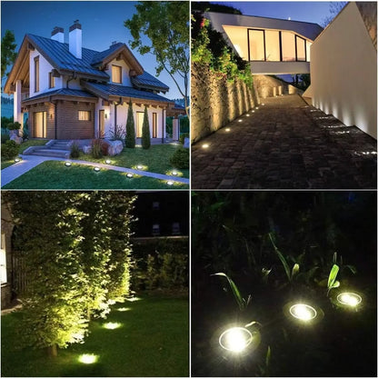 Professional Solar Ground Lights for Outdoor Decoration, 12 LED Waterproof Solar Garden Lights for Pathways, Yards, Lawns, and Patios