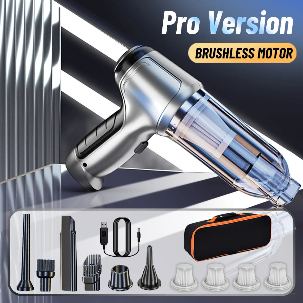 Portable Wireless Car Vacuum Cleaner with 95000PA Suction Power - Handheld and Versatile for Home and Vehicle Use