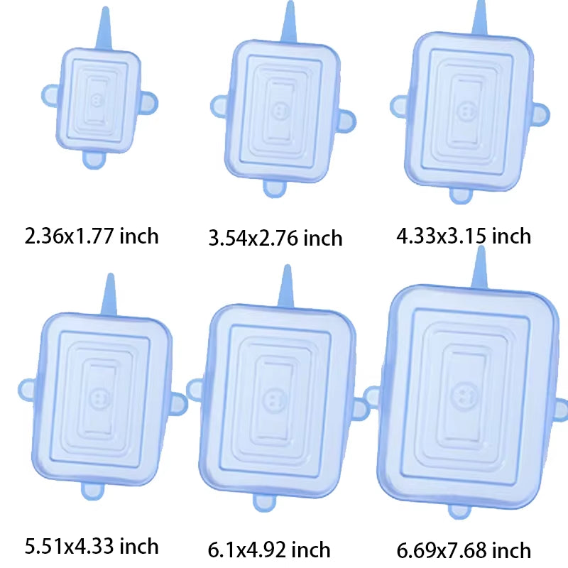 Set of 6 Universal Silicone Stretch Lids for Kitchen and Microwave Food Storage