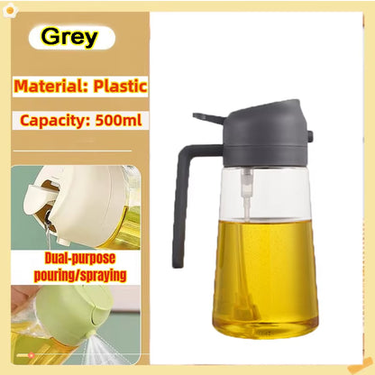 Oil Spray Bottle for BBQ and Cooking - Available in 200ml, 300ml, and 500ml - Versatile Olive Oil, Vinegar, and Baking Oil Sprayer with Brush Attachment