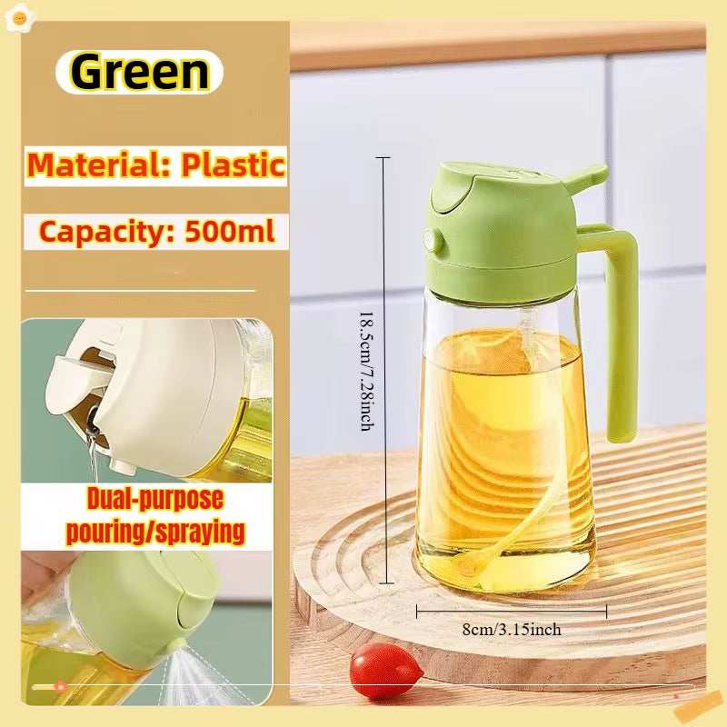 Oil Spray Bottle for BBQ and Cooking - Available in 200ml, 300ml, and 500ml - Versatile Olive Oil, Vinegar, and Baking Oil Sprayer with Brush Attachment