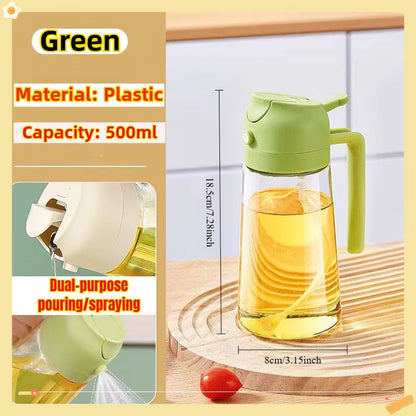 Oil Spray Bottle for BBQ and Cooking - Available in 200ml, 300ml, and 500ml - Versatile Olive Oil, Vinegar, and Baking Oil Sprayer with Brush Attachment