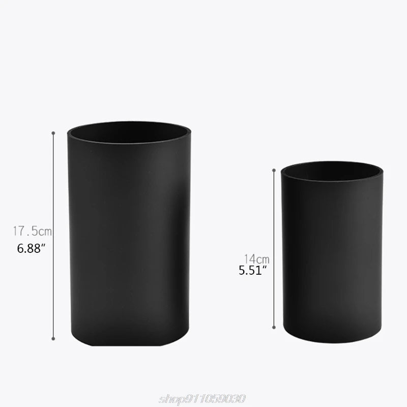 Black Plastic Kitchen Utensil Holder - Cylindrical Storage Canister for Tableware and Cutlery Drying - Model J17 21 Dropship
