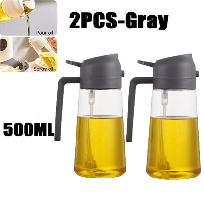 Oil Spray Bottle for BBQ and Cooking - Available in 200ml, 300ml, and 500ml - Versatile Olive Oil, Vinegar, and Baking Oil Sprayer with Brush Attachment