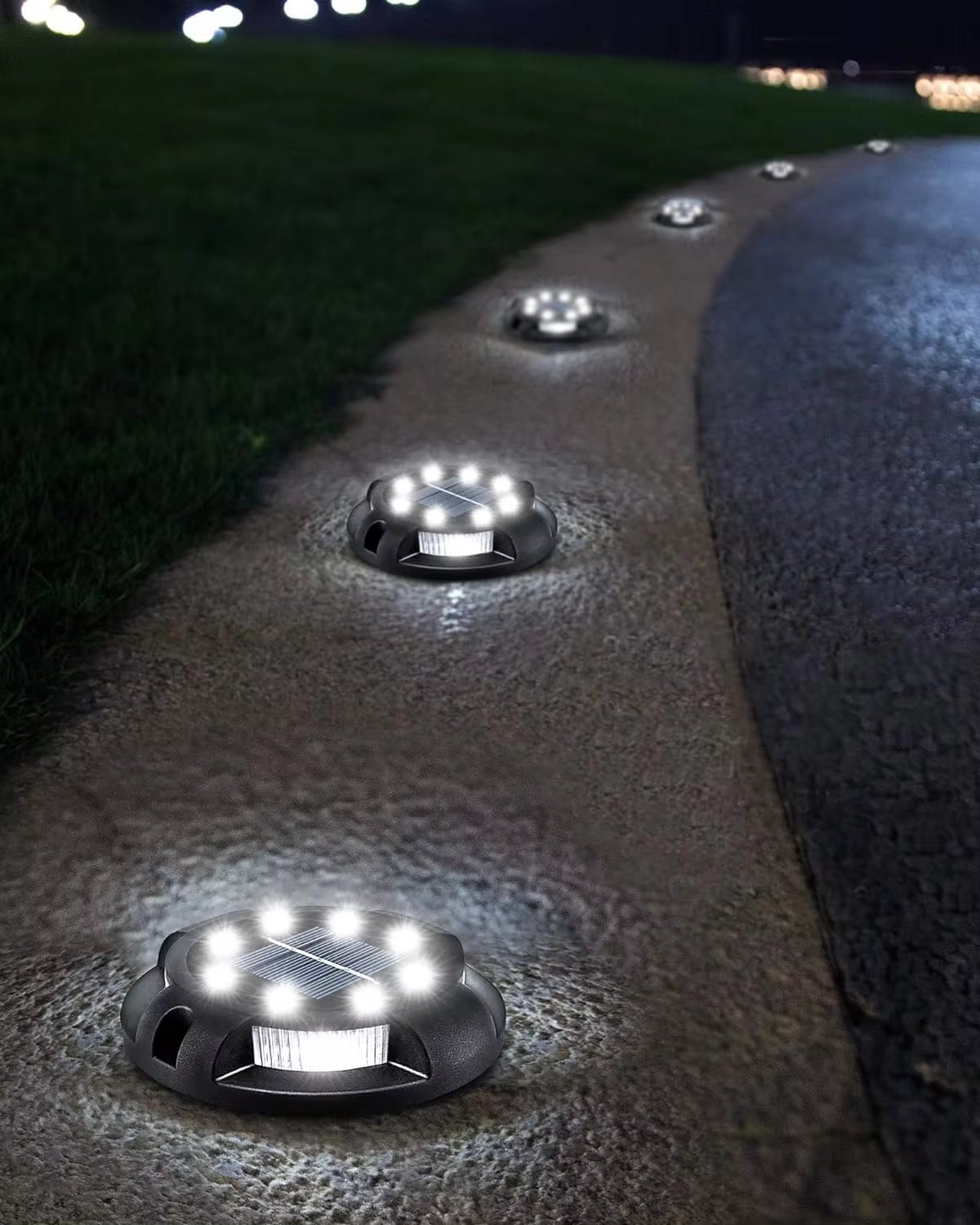 Professional Solar Ground Lights for Outdoor Decoration, 12 LED Waterproof Solar Garden Lights for Pathways, Yards, Lawns, and Patios