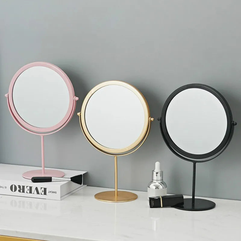 Elegant Metal Decorative Mirror for Desktop Makeup and Home Décor Accents