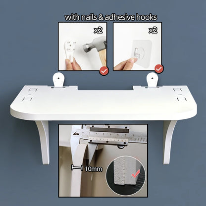 Wall Mount Floating Shelf with Hook Router Camera Power Strip Projector Set Top Box Hanging Storage Holder Home Office Organizer