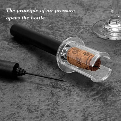 Black Kitchen Supplies Wine Air Pressure Bottle Opener Set with Cylinder Box Packaging