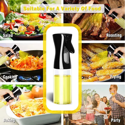 Oil Spray Bottle for BBQ and Cooking - Available in 200ml, 300ml, and 500ml - Versatile Olive Oil, Vinegar, and Baking Oil Sprayer with Brush Attachment