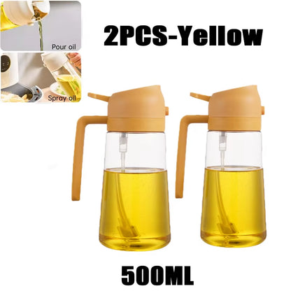 Oil Spray Bottle for BBQ and Cooking - Available in 200ml, 300ml, and 500ml - Versatile Olive Oil, Vinegar, and Baking Oil Sprayer with Brush Attachment