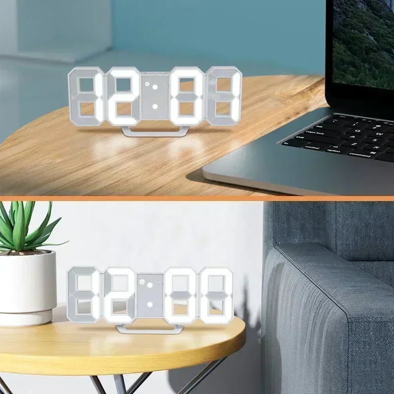 Modern LED Digital Wall Clock and Desk Alarm for Home and Bedroom Decor