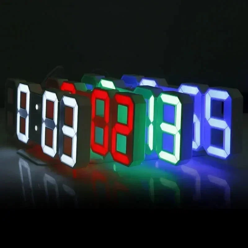 Modern LED Digital Wall Clock and Desk Alarm for Home and Bedroom Decor