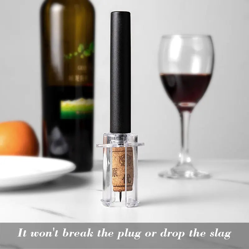 Black Kitchen Supplies Wine Air Pressure Bottle Opener Set with Cylinder Box Packaging