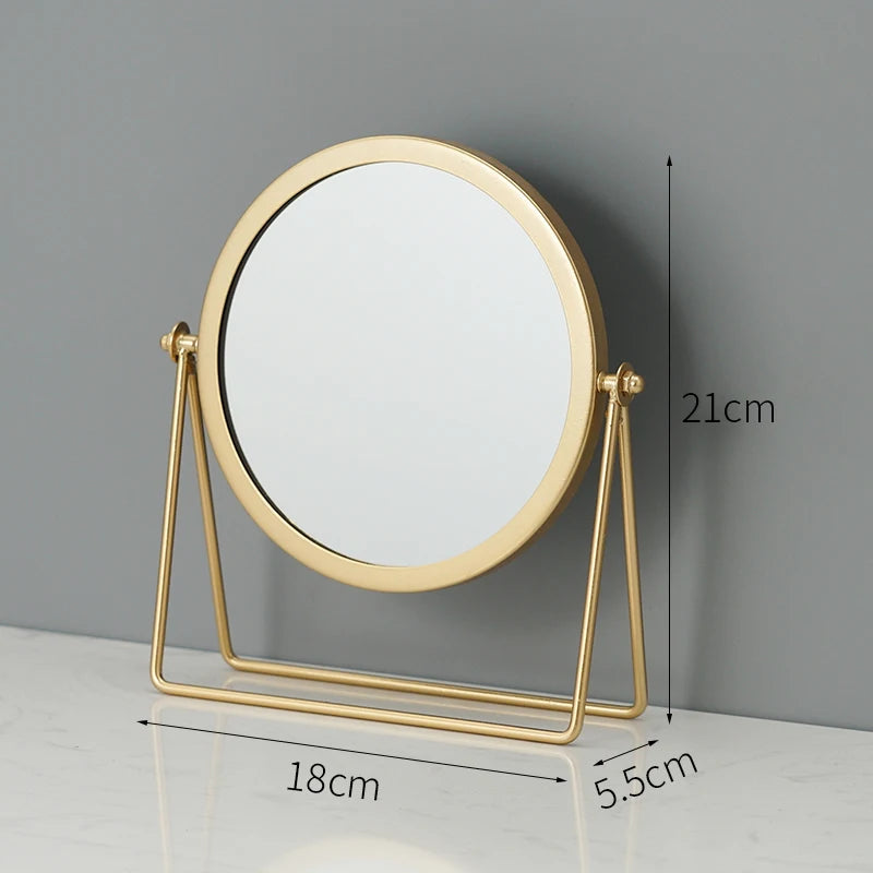 Elegant Metal Decorative Mirror for Desktop Makeup and Home Décor Accents