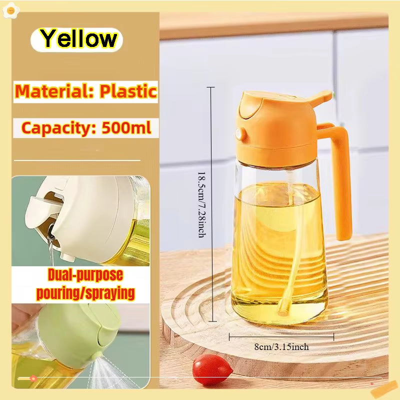 Oil Spray Bottle for BBQ and Cooking - Available in 200ml, 300ml, and 500ml - Versatile Olive Oil, Vinegar, and Baking Oil Sprayer with Brush Attachment