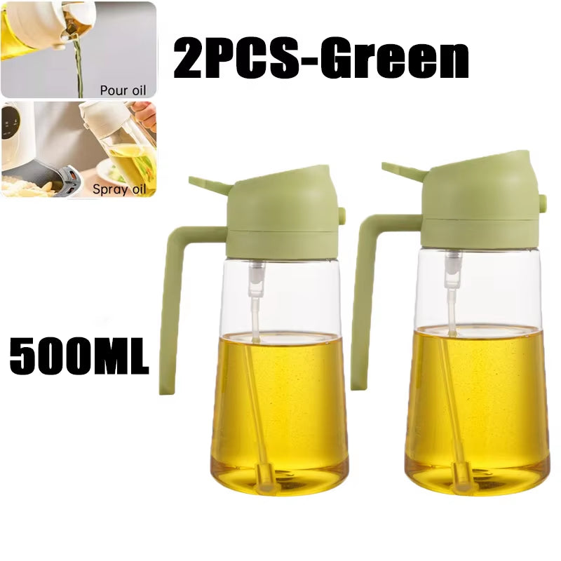 Oil Spray Bottle for BBQ and Cooking - Available in 200ml, 300ml, and 500ml - Versatile Olive Oil, Vinegar, and Baking Oil Sprayer with Brush Attachment