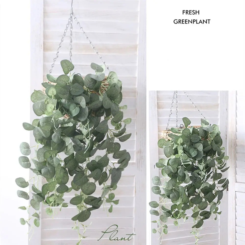 Silk Eucalyptus Wall Hanging Bouquet - Artificial Ivy Leaf Decoration for Weddings and Events