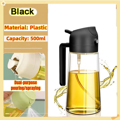 Oil Spray Bottle for BBQ and Cooking - Available in 200ml, 300ml, and 500ml - Versatile Olive Oil, Vinegar, and Baking Oil Sprayer with Brush Attachment