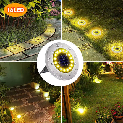 Professional Solar Ground Lights for Outdoor Decoration, 12 LED Waterproof Solar Garden Lights for Pathways, Yards, Lawns, and Patios
