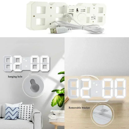 Modern LED Digital Wall Clock and Desk Alarm for Home and Bedroom Decor