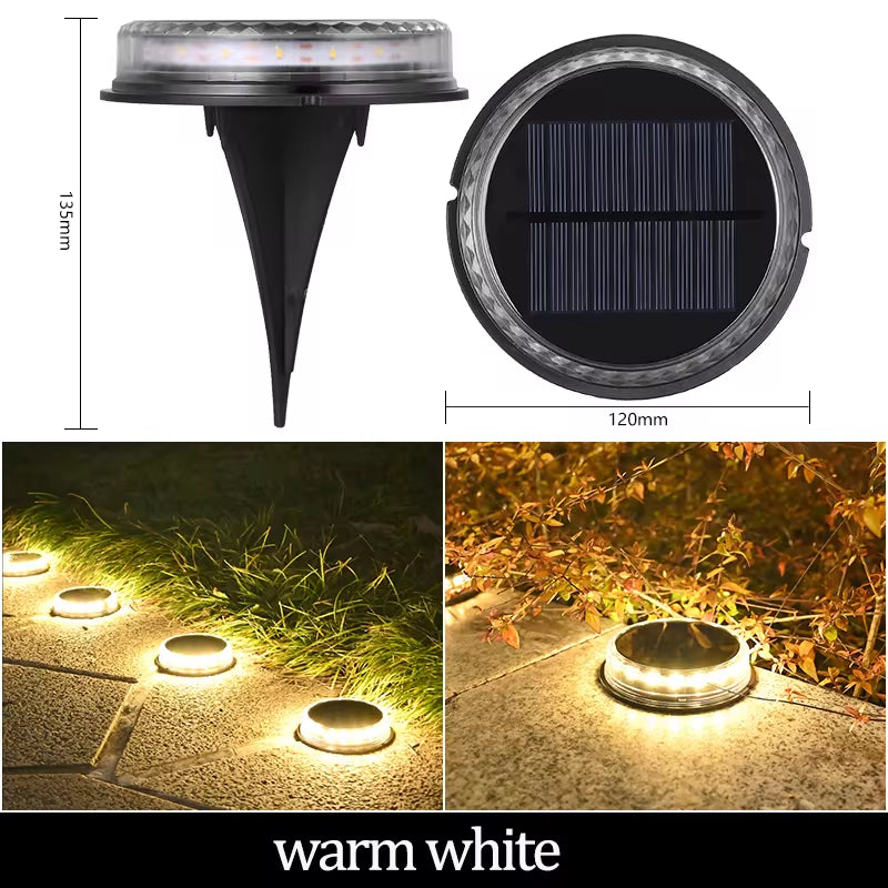 Professional Solar Ground Lights for Outdoor Decoration, 12 LED Waterproof Solar Garden Lights for Pathways, Yards, Lawns, and Patios