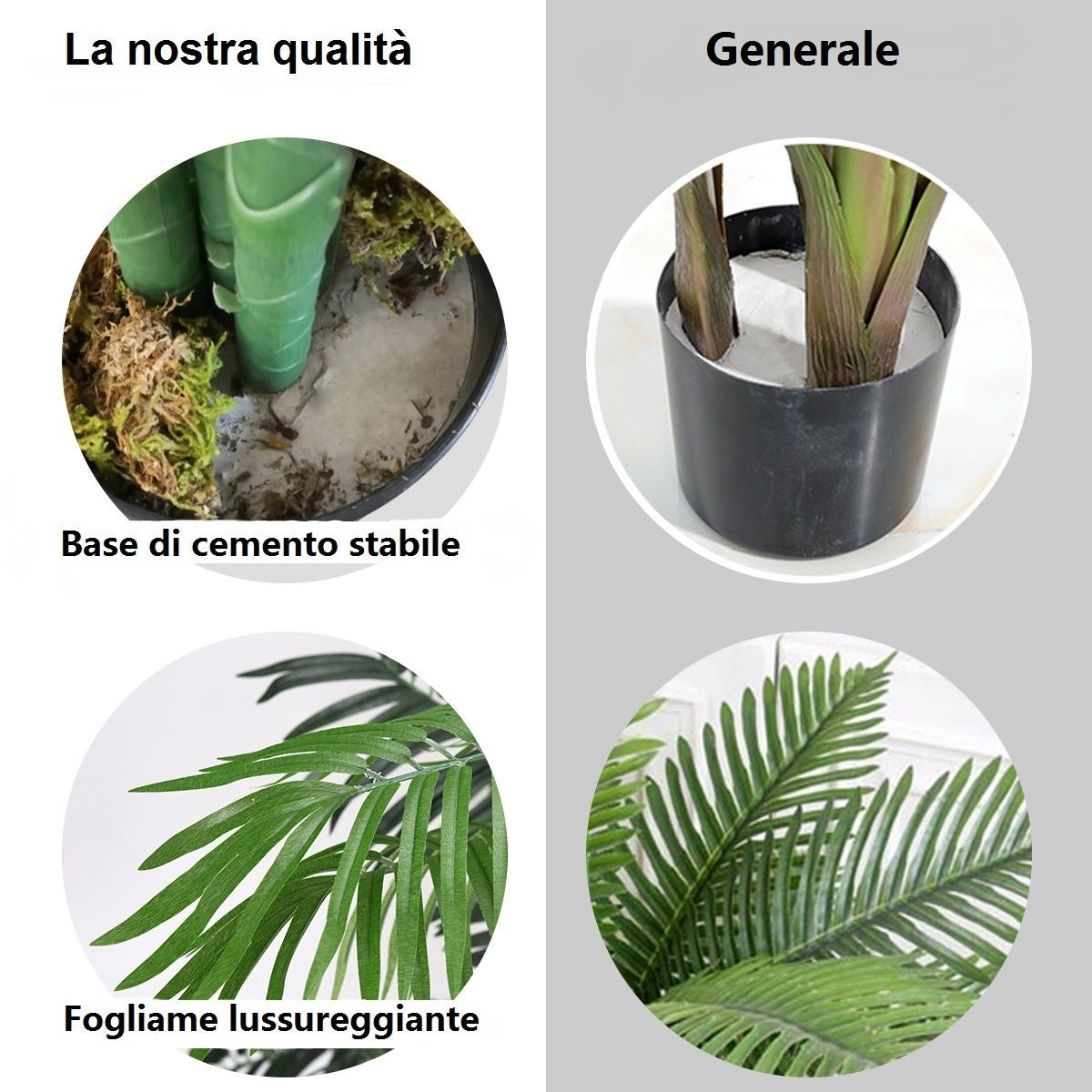 Palma Artificiale in Vaso - Albero Decorativo Interno di Altezza Circa 110 cm