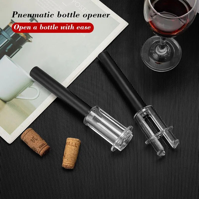 Black Kitchen Supplies Wine Air Pressure Bottle Opener Set with Cylinder Box Packaging