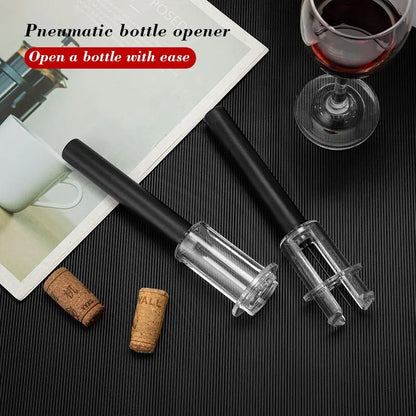 Black Kitchen Supplies Wine Air Pressure Bottle Opener Set with Cylinder Box Packaging