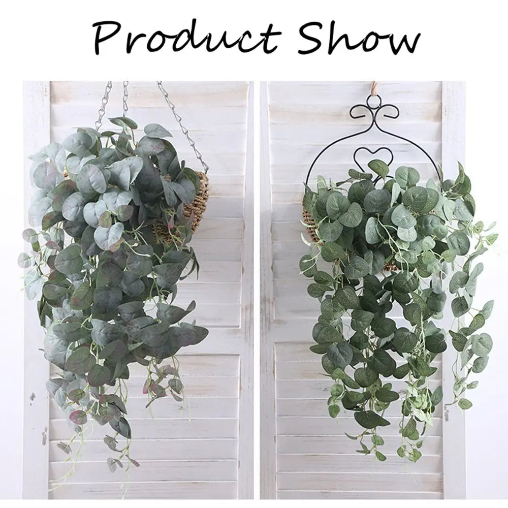 Silk Eucalyptus Wall Hanging Bouquet - Artificial Ivy Leaf Decoration for Weddings and Events