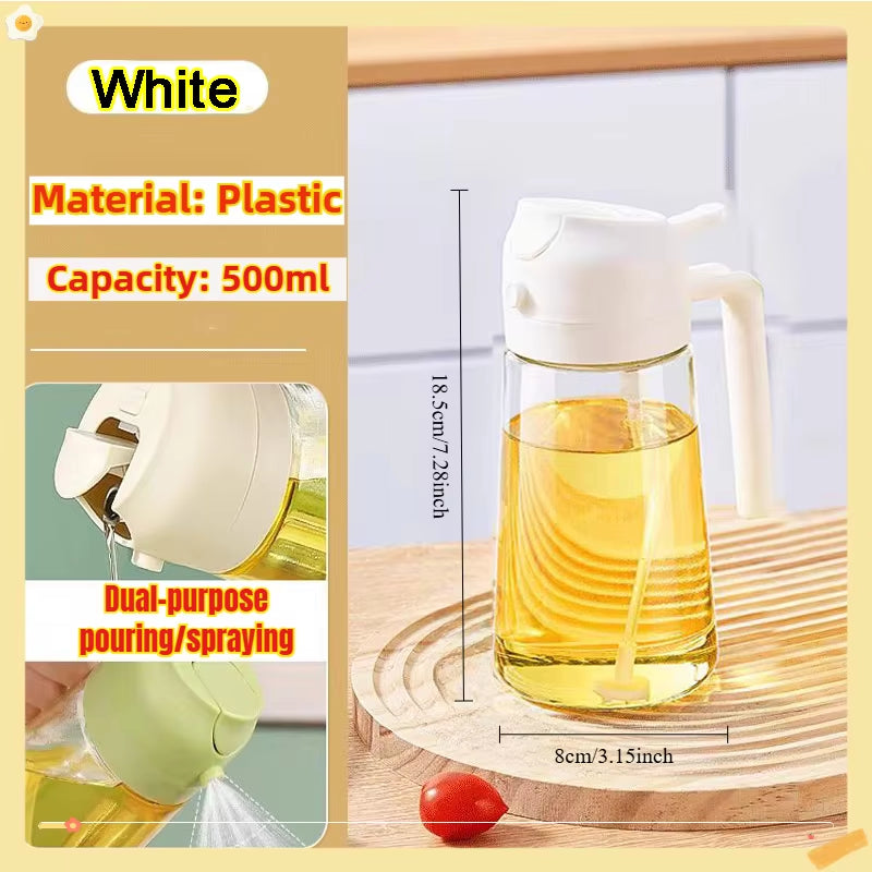 Oil Spray Bottle for BBQ and Cooking - Available in 200ml, 300ml, and 500ml - Versatile Olive Oil, Vinegar, and Baking Oil Sprayer with Brush Attachment