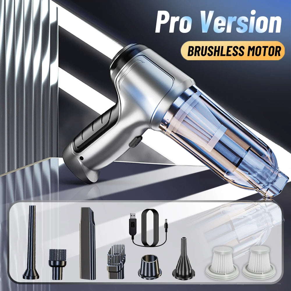Portable Wireless Car Vacuum Cleaner with 95000PA Suction Power - Handheld and Versatile for Home and Vehicle Use