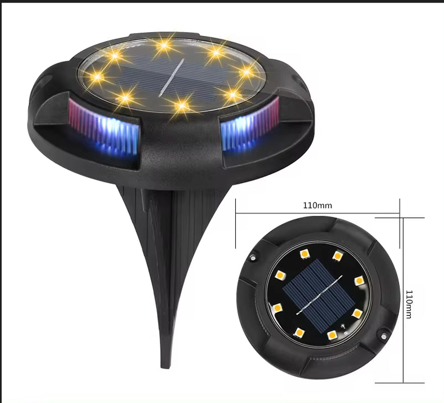 Professional Solar Ground Lights for Outdoor Decoration, 12 LED Waterproof Solar Garden Lights for Pathways, Yards, Lawns, and Patios