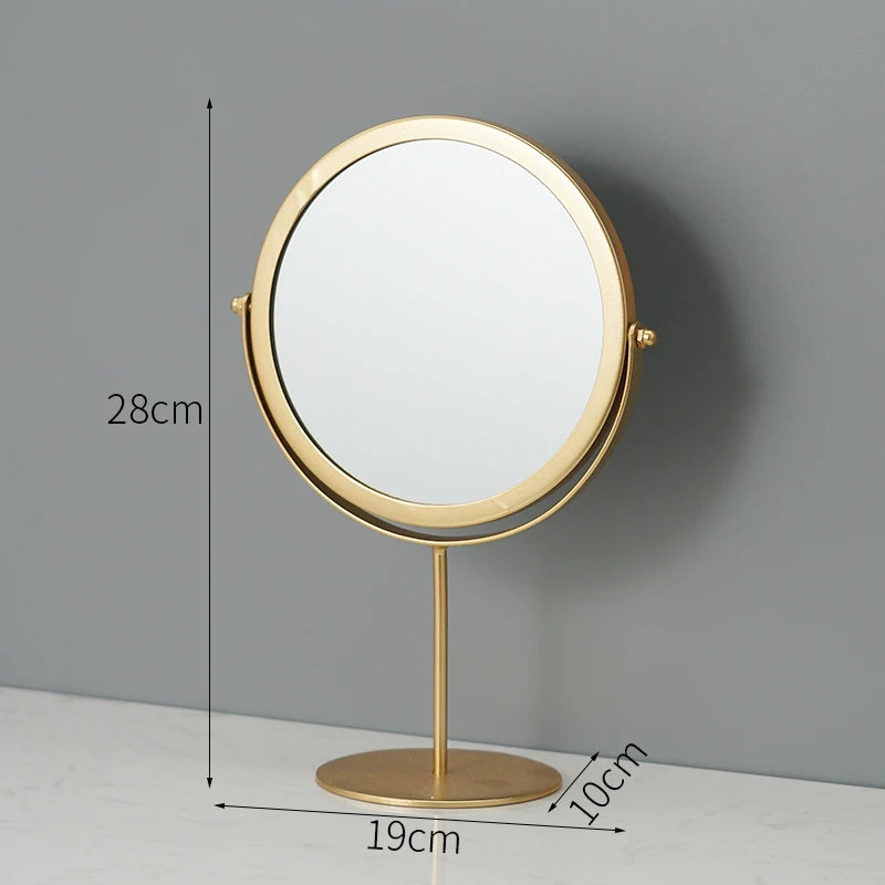 Elegant Metal Decorative Mirror for Desktop Makeup and Home Décor Accents