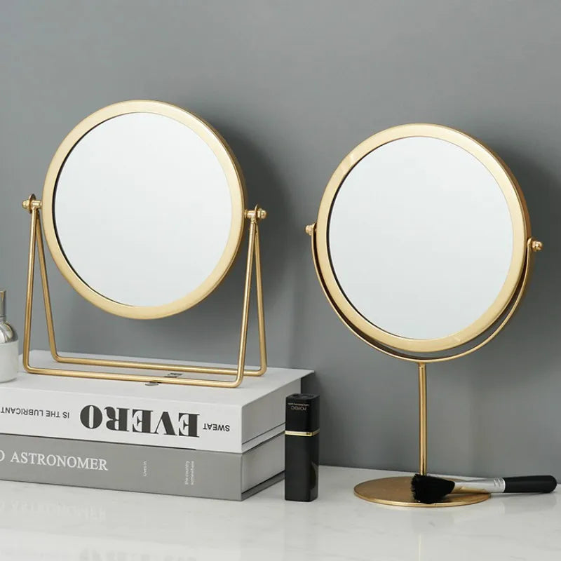 Elegant Metal Decorative Mirror for Desktop Makeup and Home Décor Accents