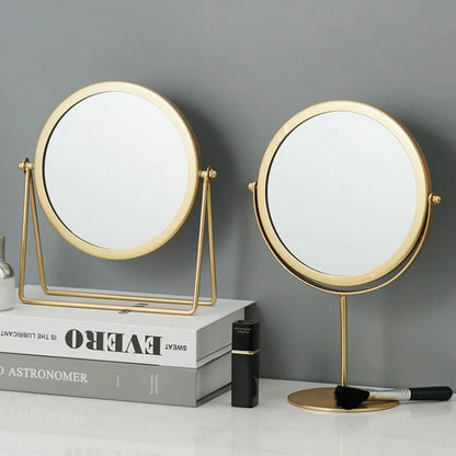 Elegant Metal Decorative Mirror for Desktop Makeup and Home Décor Accents